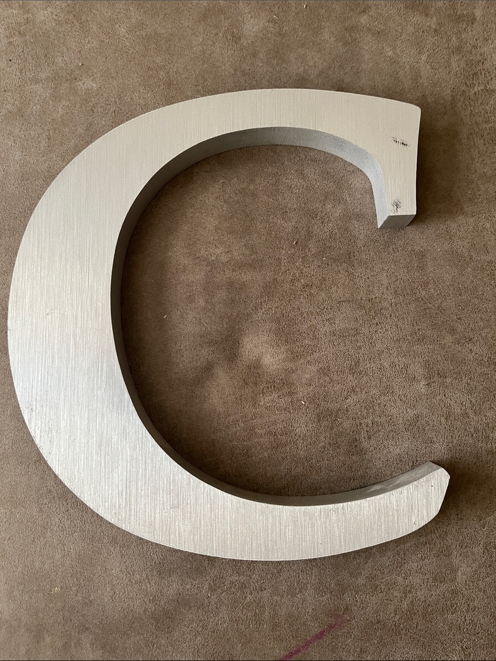 Silver Decorative Letter C Wall Accent